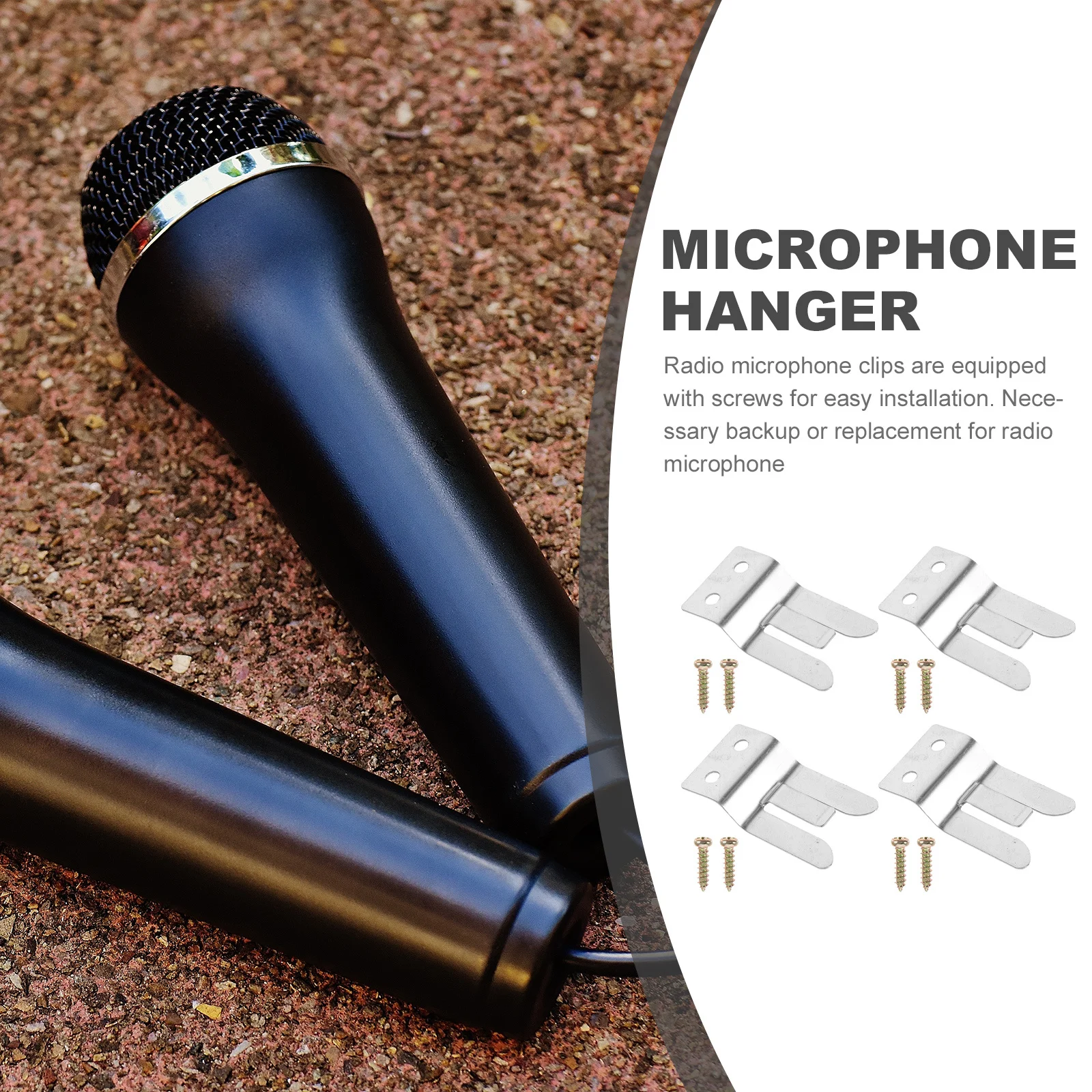 

4Pcs Metal Microphone Clips for Stands Ft1807 Ft7900 Ft8800 Ft1907 Ft8900 Longlife Corrosionresistant Portable Professional