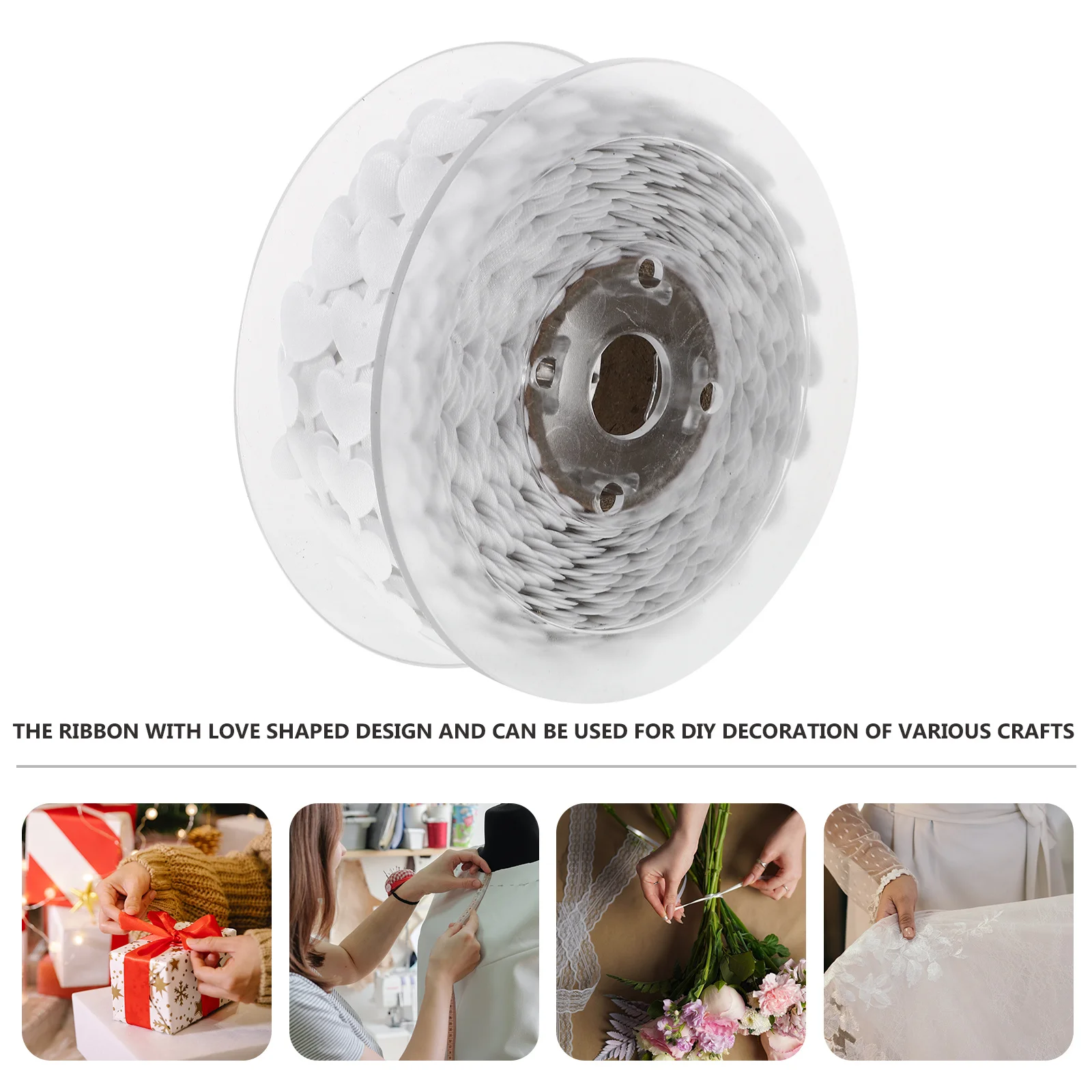 

Love Print Polyester Ribbon Heart Shaped Gift Wrapping Present Decorative Valentine Wedding Long Enough DIY Crafts