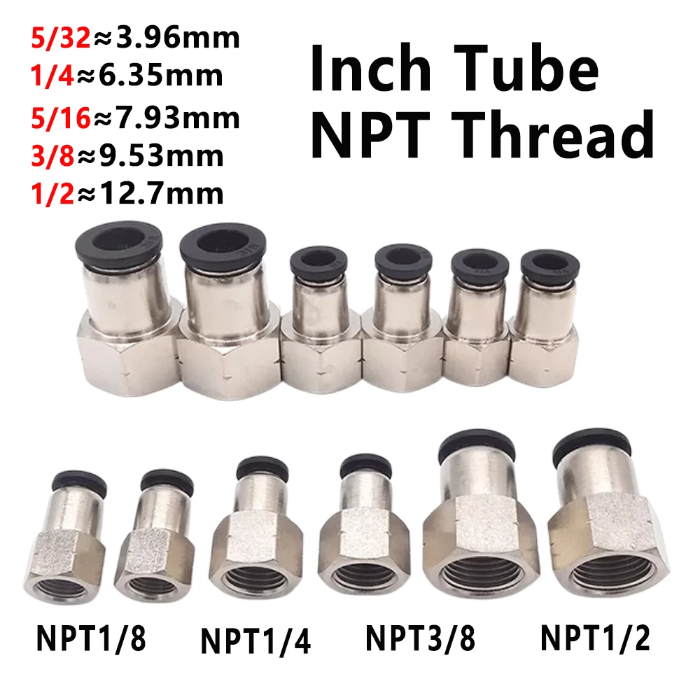 PCF Pneumatic Quick Connector NPT1/8 NPT1/4 3/8 1/2 Internal Thread British Pipe 5/32
