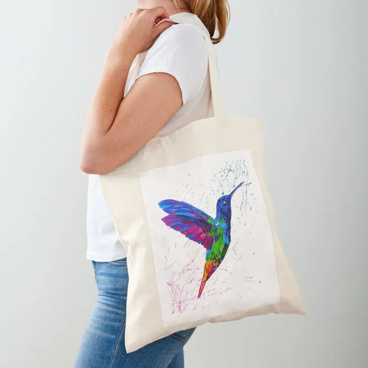 Colorful Hummingbird Tote Bag custom fabric bag Women's beach bags eco pack
