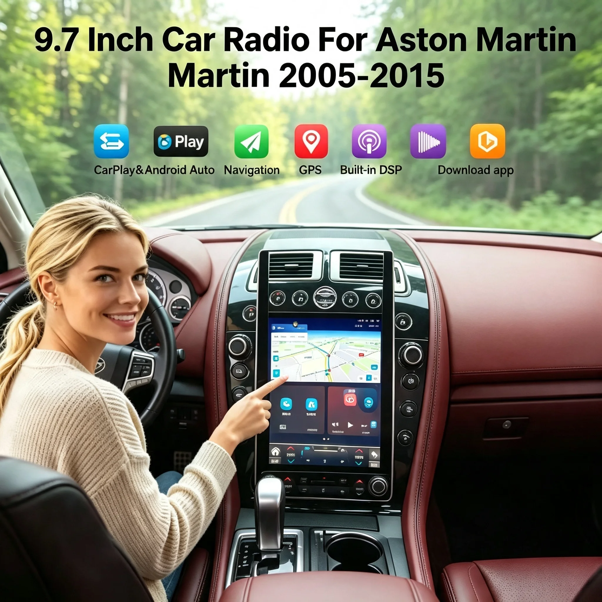 9.7 Inches 8 Core For Aston Martin Vantage V8 2005-2015 Android Car multimedia player GPS Navigation CarPlay car Radio 4G WiFi