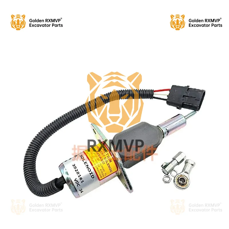 For Excavator flameout solenoid valve switch 3928161 24V suitable for Cummins grader flameout switch excavator accessories