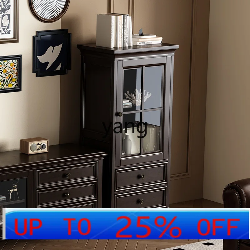 

Lmm all solid wood side cabinet single door living room storage wine cabinet pure solid wood small apartment bookshelf