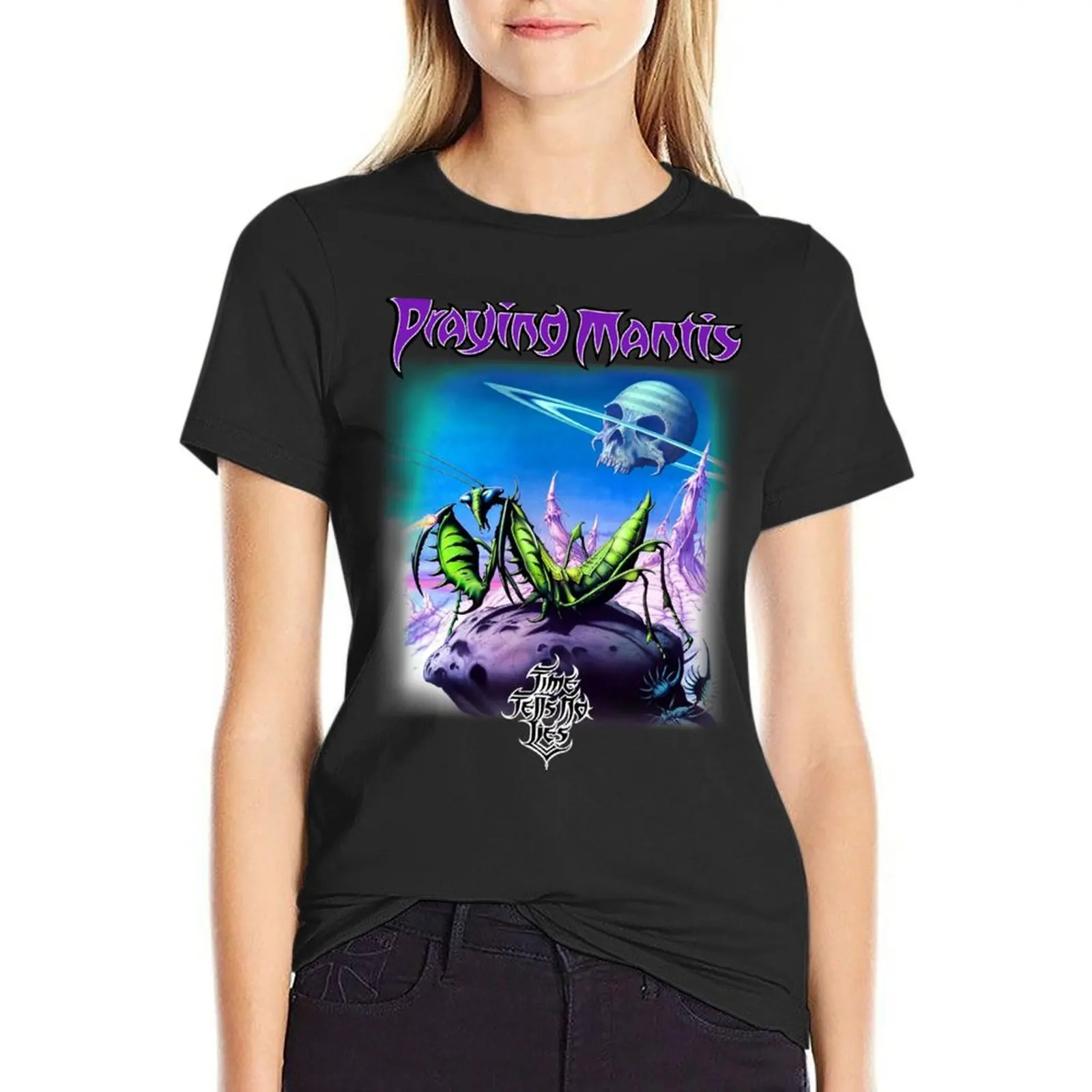 Praying Mantis - Time Tells No Lies Classic Old School UK NWOBHM Heavy Metal T-Shirt quick-drying blacks T-shirts for Women