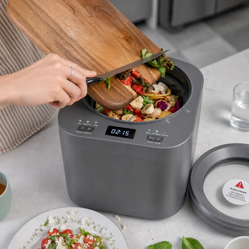 3L Electric DC Motor Aluminum Alloy  Compact Composter Machine Waste Processor Food Recycler Odorless