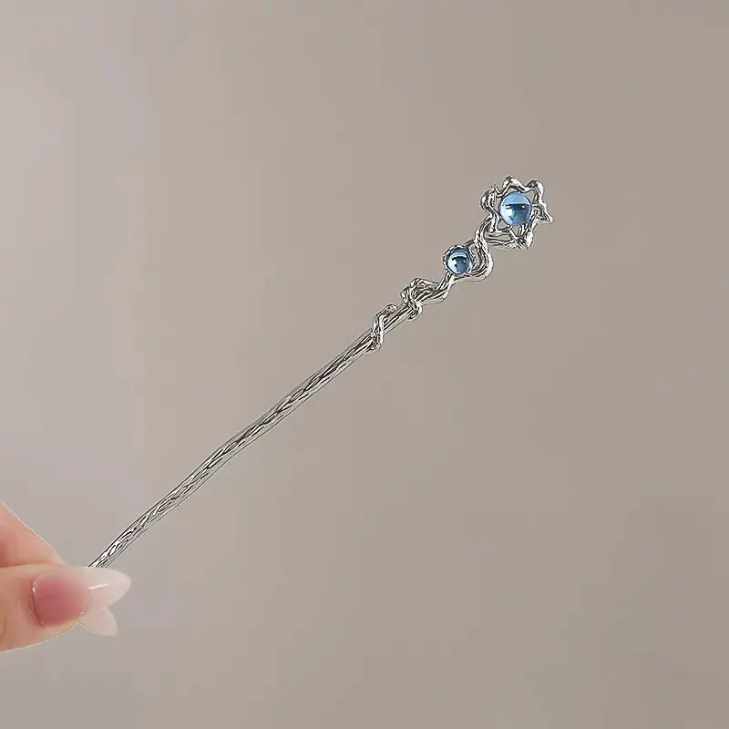 أعواد شعر على شكل نجمة للكعك شعر طويل صيني هانفو آسيوي عتيق، دبابيس شعر طويلة للنساء والفتيات