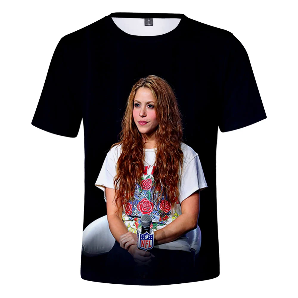 Shakira 3D Printed T-shirts Women/Men Fashion Summer Short Sleeve T Shirts Casual Streetwear Clothes Tops 6XL