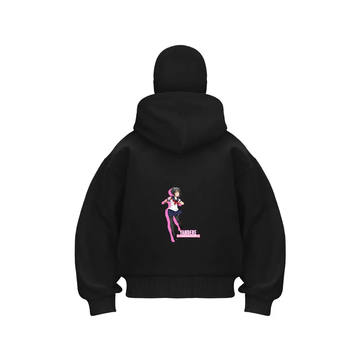 

Yandere Anime Manga Art for Otaku and Anime LoversFashionable design Men's Double Hood Balaclava Zip Hoodie Winter Warm
