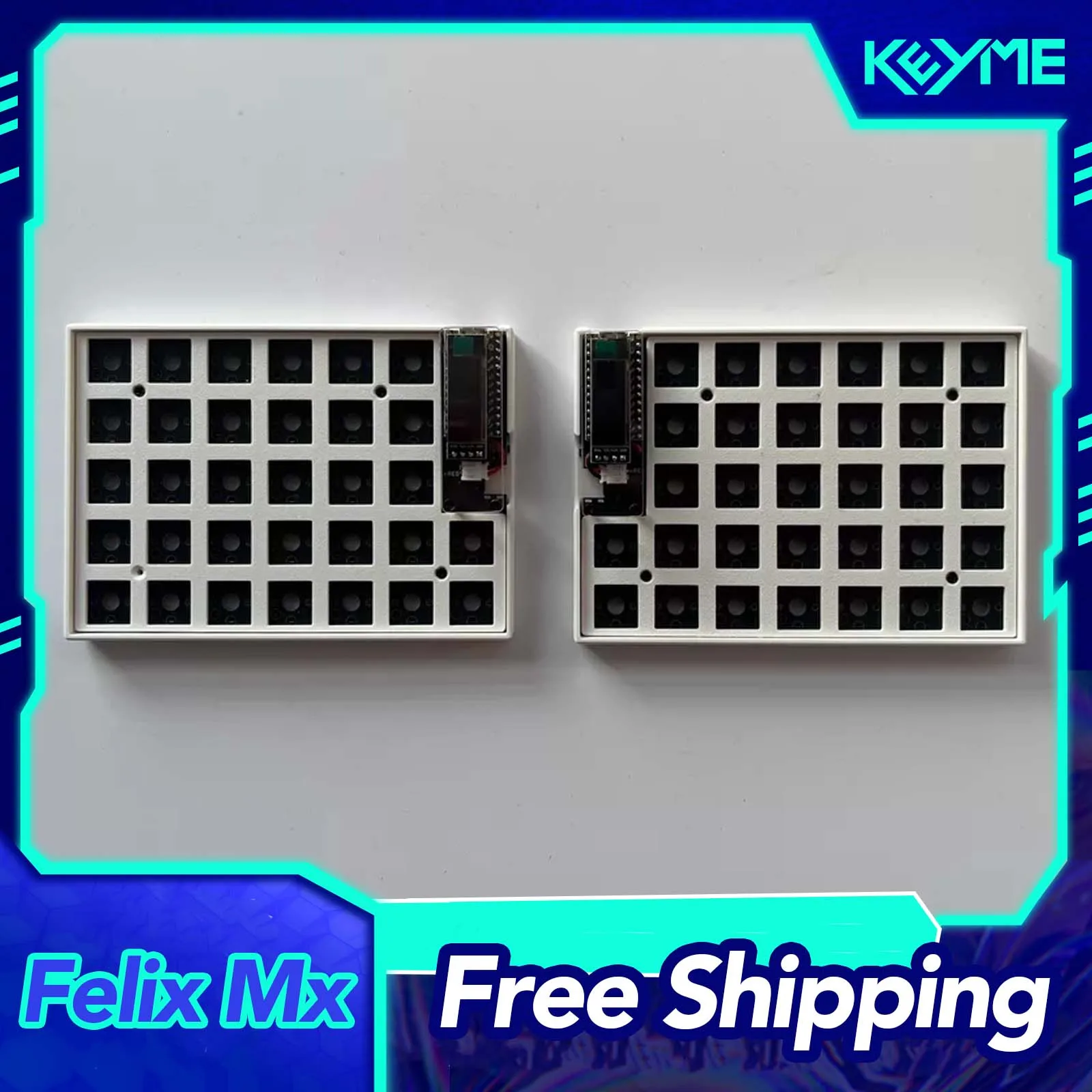 Felix MX Wireless Bluetooth Split Keyboard Kit Hot Swap ZMK 120mAh Battery Oled Screen Wins Mac Linux PC Gamer Accessories Gifts