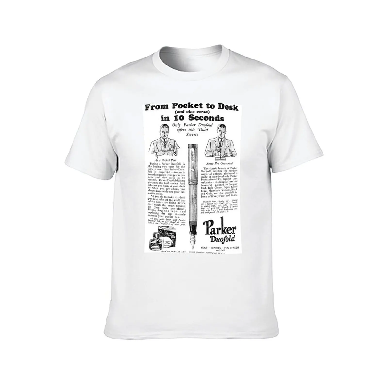 Parker Pen Co. - Parker Duofold Fountain Pen - 1931 Vintage Advert T-Shirt t shirt man casual T-Shirt