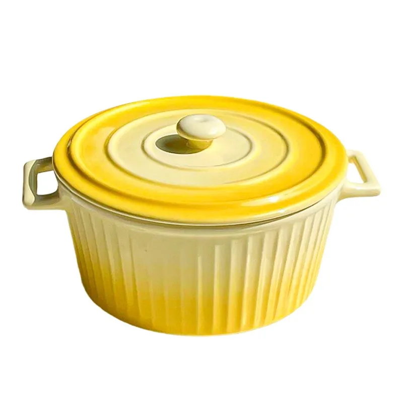 

change ceramic binaural soup pot creative thickening household large bowl high value snail powder bowl vegetable soup bowl