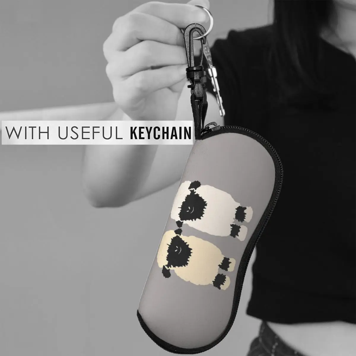 ヴァレーヴィス黒鼻羊フレンズシェルメガネケース保護サングラスボックス女性男性ソフト眼鏡バッグポーチ