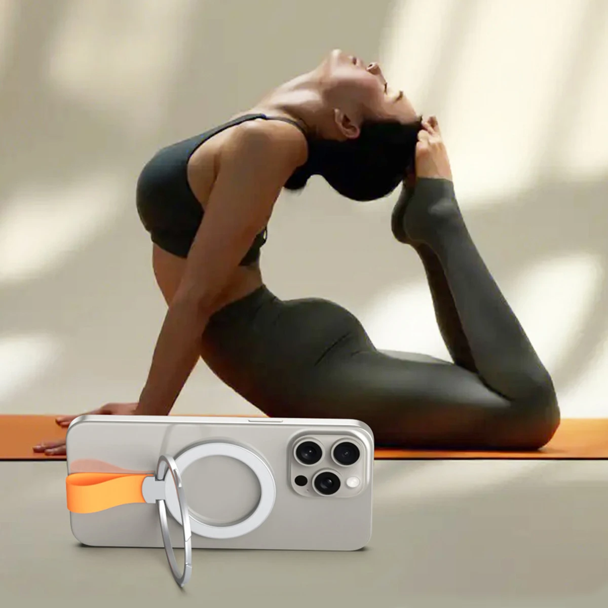 Universal 360° Rotating Strong Magnetic For Magsafe Mobile Phone Holder Magnet Ring Stand With Strap Bracket For iPhone 17 16 15