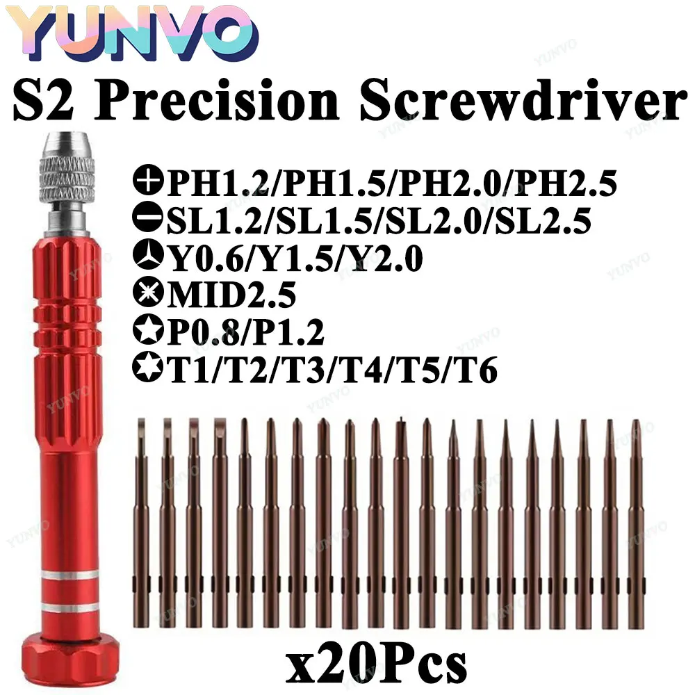 20 in1 أدوات إصلاح الهاتف مفك النظارات أدوات يدوية متعددة الوظائف مفك النظارات مكبرة ساعة طقم تصليح الهاتف