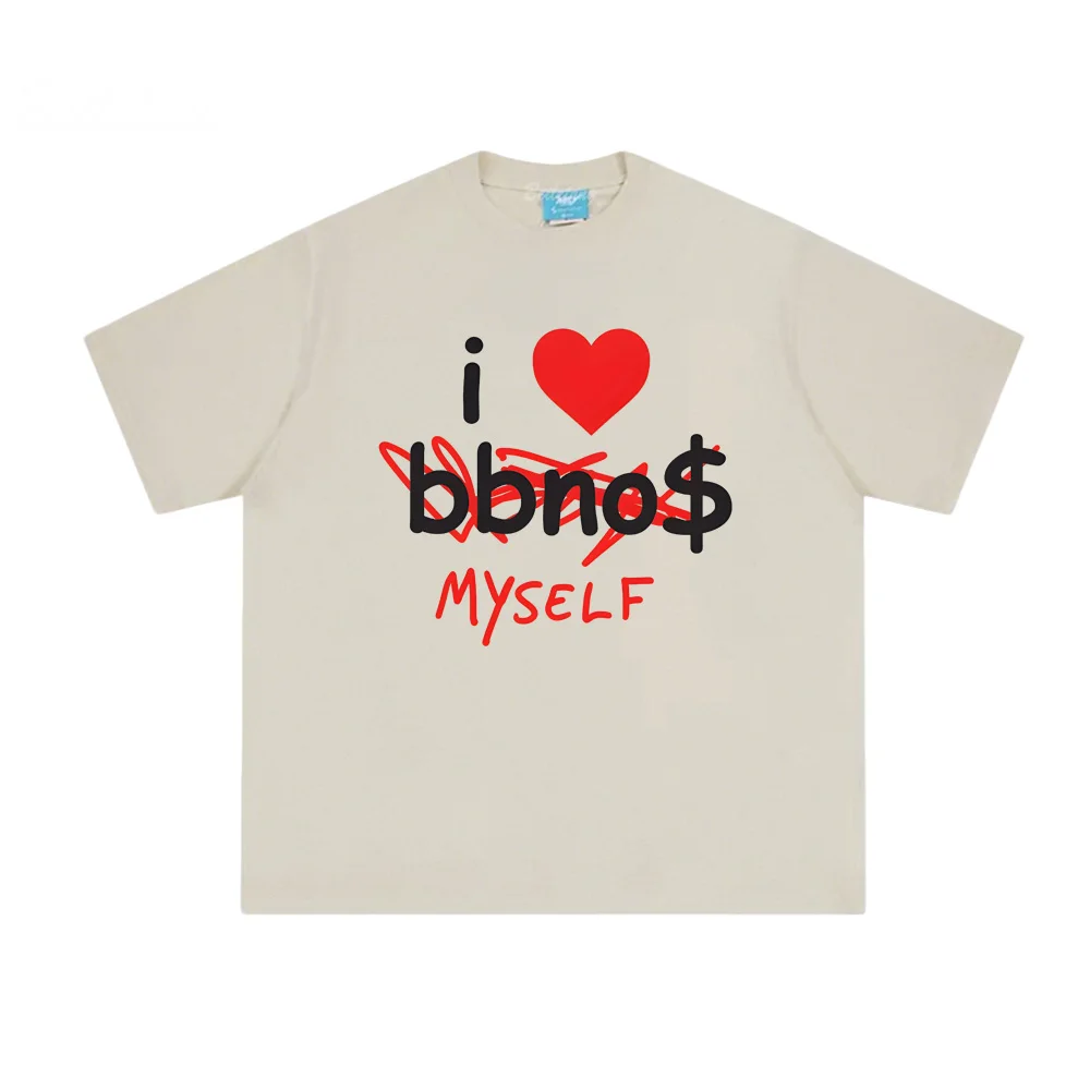 

I Heart Myself Tee - LIMITED EDITION bbno$ Same as official website 100%Cotton Tee-shirt Summer 100%Cotton Round Neck T shirt