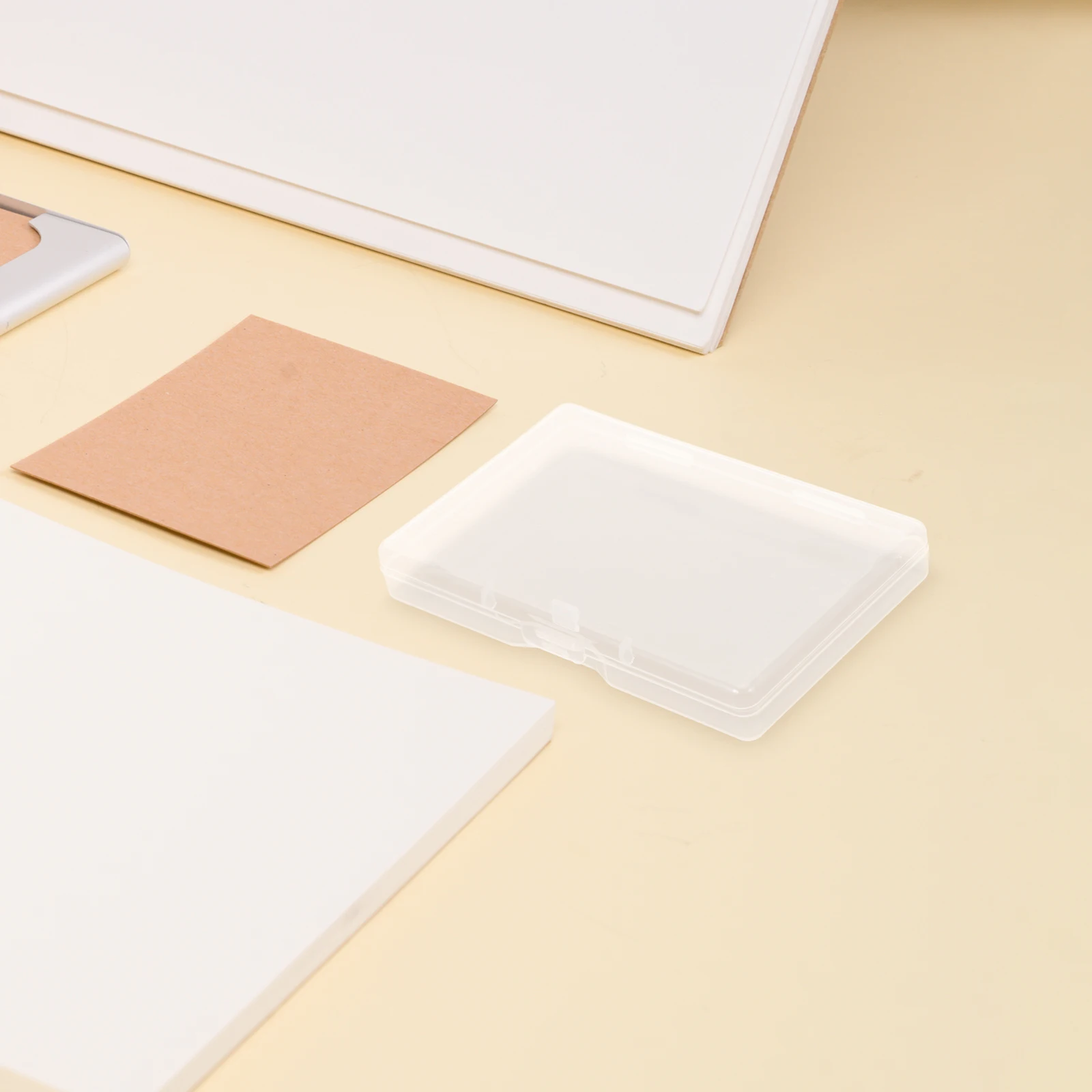 

8Pcs Clear Plastic Business Card Holder Transparent Card Storage Box with Snap Close Lid Compact Organizer for Cards Game and