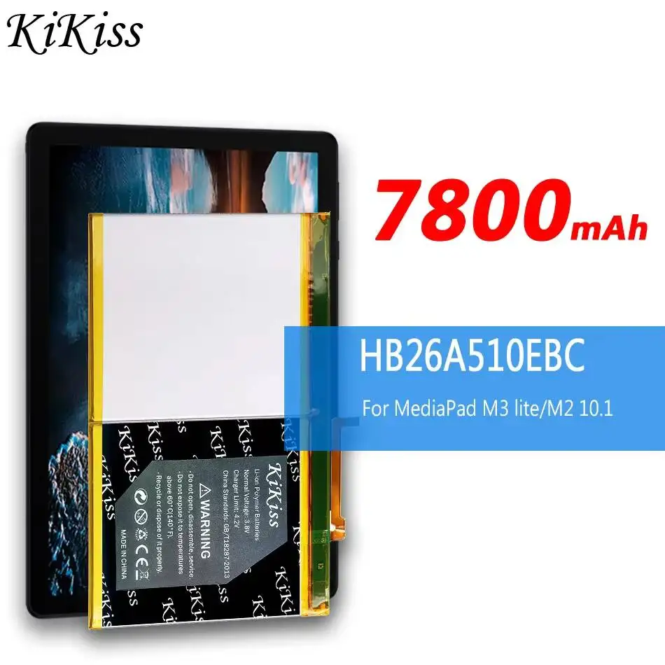 

7800mAh Tablet Battery High-Capacity For Huawei Mediapad M3 Lite 10 M3lite M2 10.1 Flat Cell M2-A01W M2-A01L HB26A510EBC