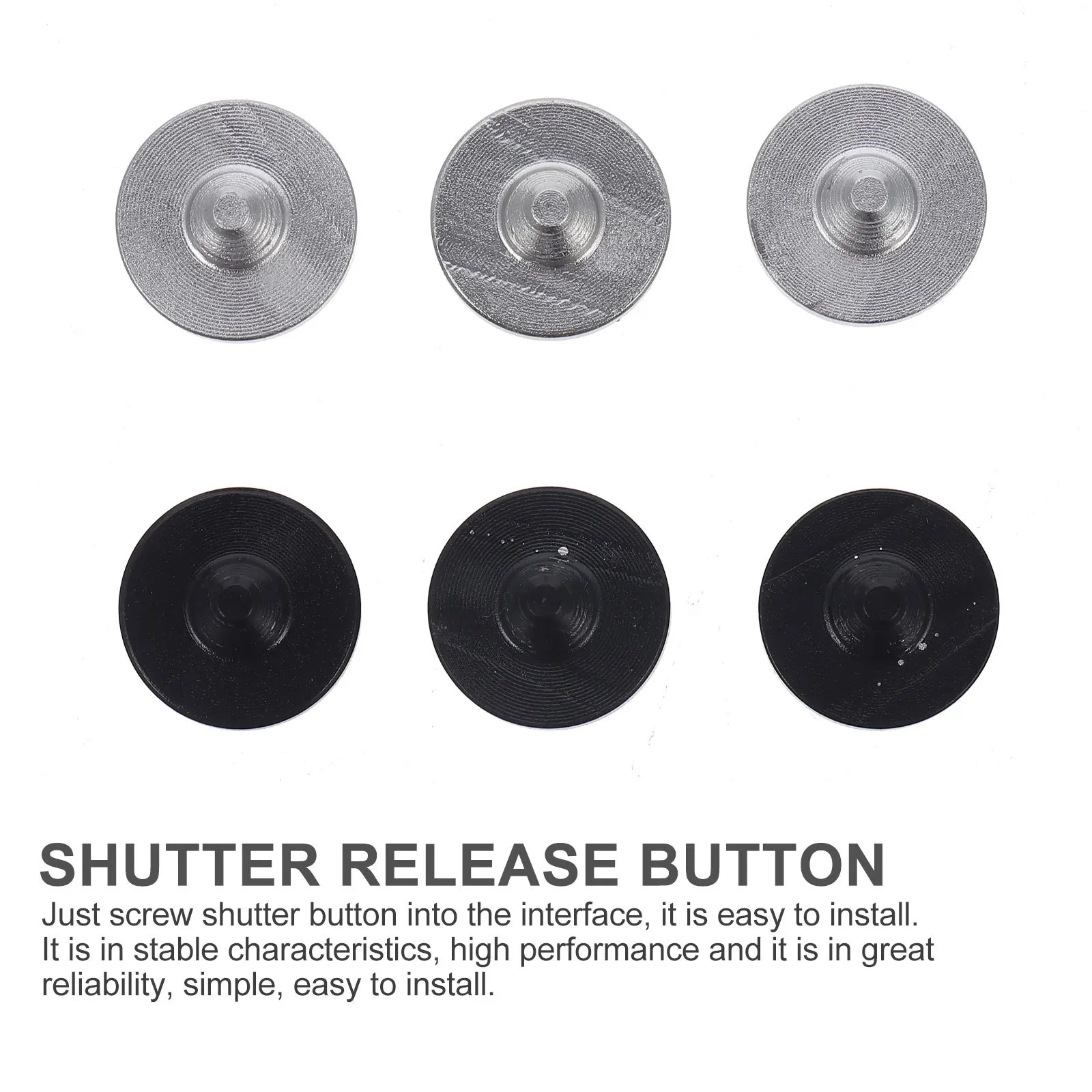 

6Pcs Aluminum Alloy Camera Shutter Button Replacement Durable Flat Convex Concave Shutter Release Camera Accessory
