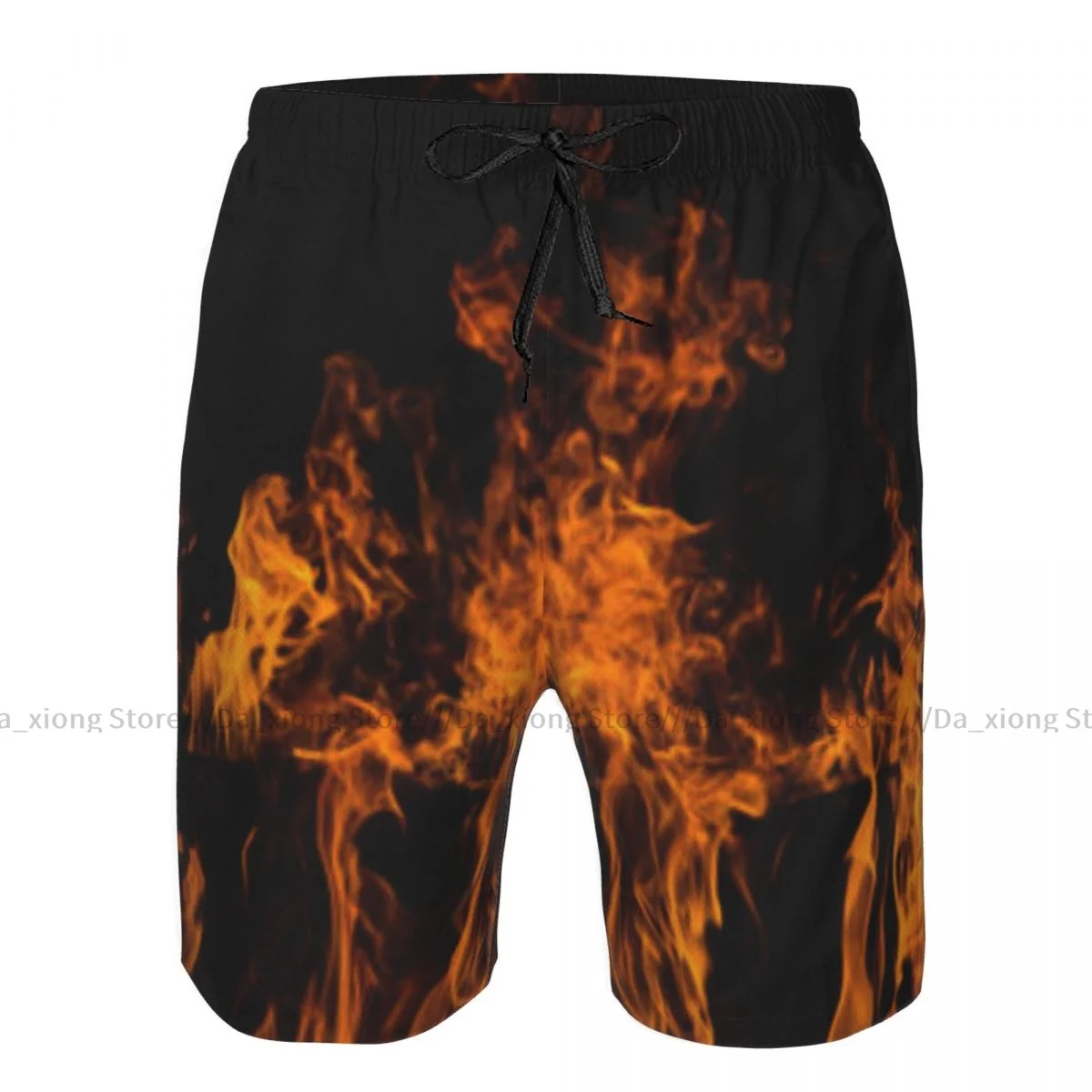 Mens Swimwear Swim Short Trunk Fire On Wooden Logs Beach Board Shorts Swimming Surffing shorts