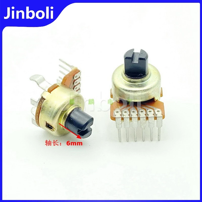 2PCS R121 CD Player Speaker Radio DVD Amplifier Volume Potentiometer Single Row 6 Feet A50K C50K B1K