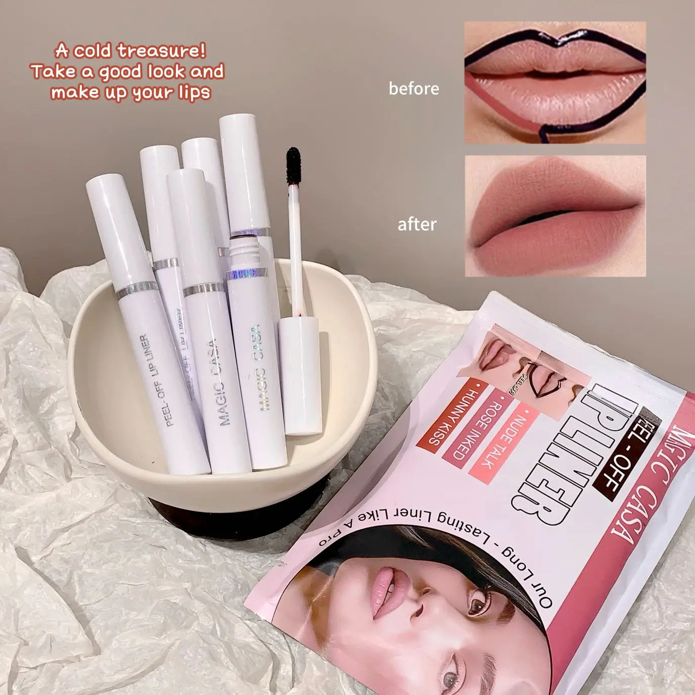 MAGIC CASA esmalte de labios desgarro juego de seis piezas tinte mate brillo de labios máscara de labios de larga duración impermeable sin decoloración