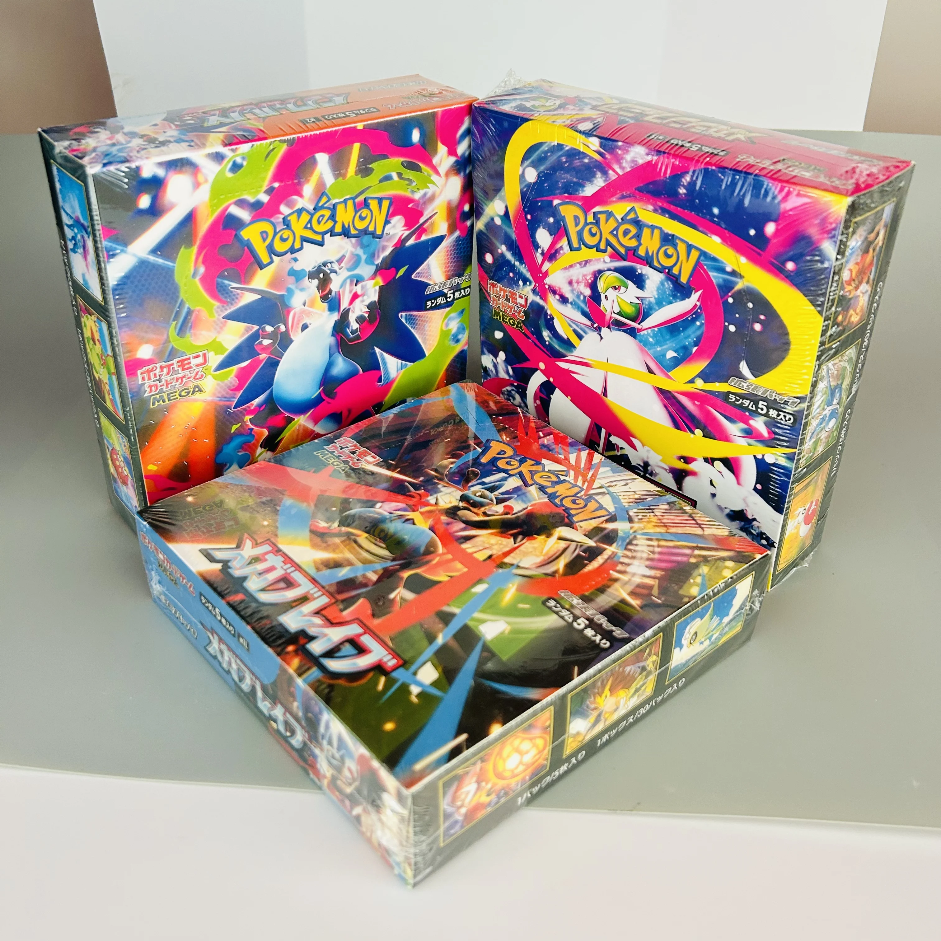 

Pokemon 2026 DIY M1L M1S M2 3 Japanese Boxes Set, 24 Cards Each: Mega Brave Symphonia Inferno X Premium Anime Collection Cards