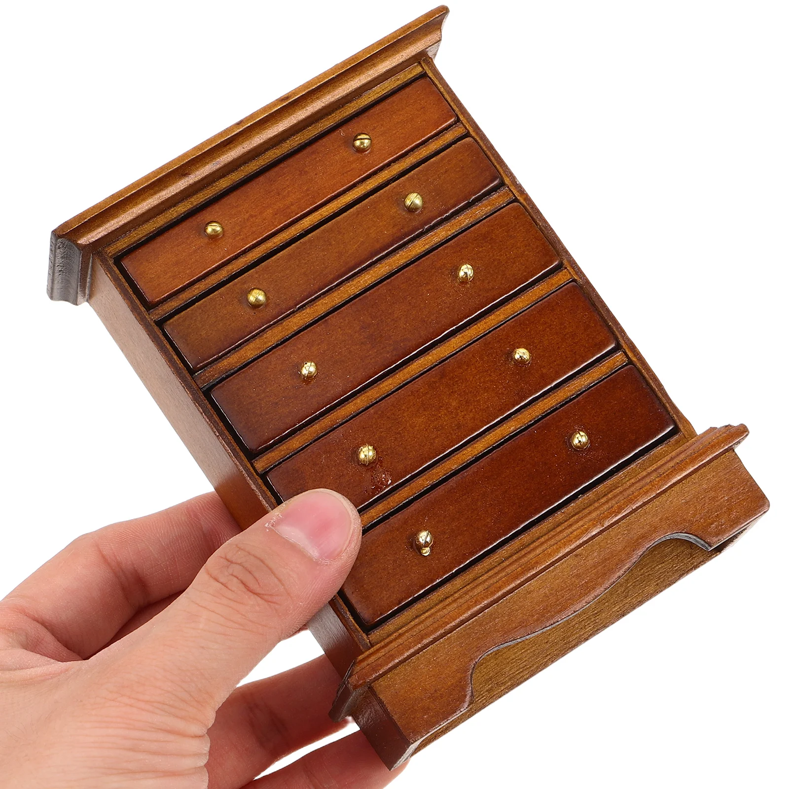 

Retro Mini Furniture Bedside Table Dollhouse Bedroom Miniature Storage Cabinet Cupboard Birch