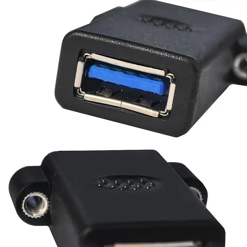 USB 3.0 Version With Ears 5GB A Female to Female Built-In Nut Wall Mounted Module Wall Plug USB 3.0 Adapter