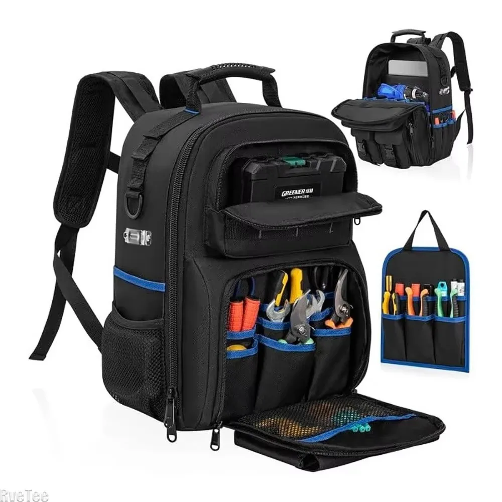 large-capacity-heavy-duty-tool-backpack-waterproof-wear-resistant-electrician-tool-bag-thickened-tool-organizer