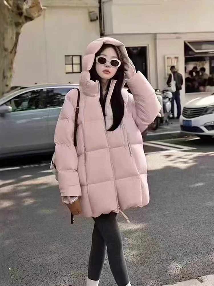 

Зима 2029, новая ультралегкая и красивая хлопковая куртка средней длины, женское утолщенное теплое хлопковое пальто для отдыха