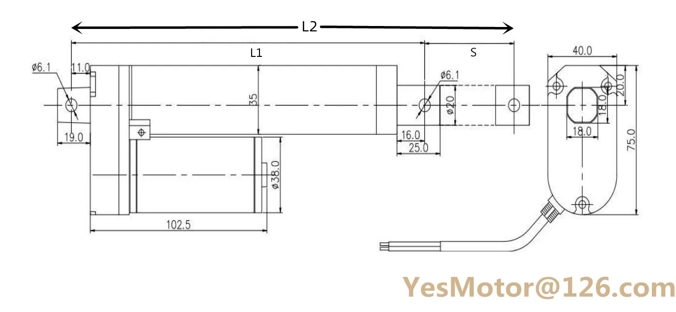 Imagem -03 - Atuador Linear Impermeável Personalizado Motor Curso Personalizado 1600n 160kg Load 12v 24v dc Fabricante Novo 20 mm 30 mm 50 mm 100 mm 150 Milímetros