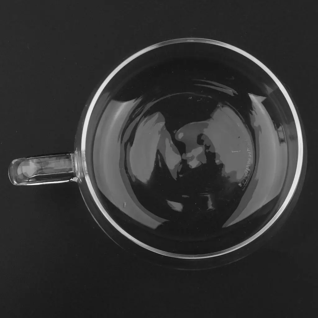 2x круглая прозрачная термостойкая чашка ручной работы с одной стенкой и ручкой 200 мл