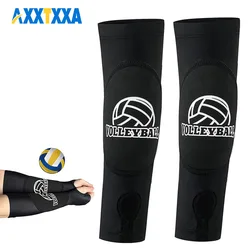 Mangas de brazo de voleibol para niños y adultos, Mangas de antebrazo de paso con almohadilla de protección y orificio para el pulgar, protegen los brazos, 1 par