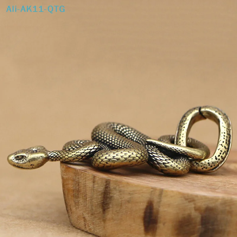 NEW 1pc Brass Snake Key Ring Boa Key chain Outdoor Small Accessories Car Hanging home decor