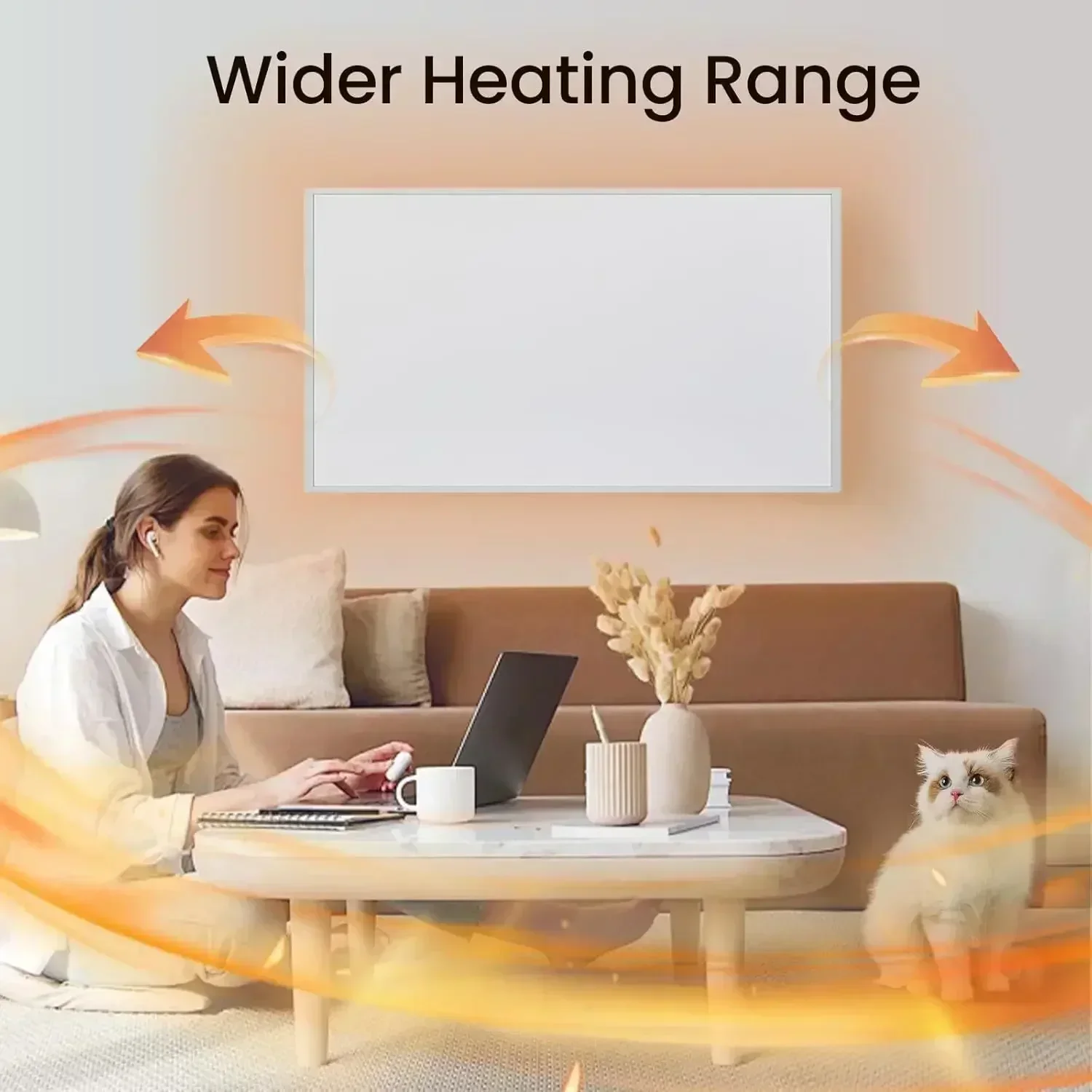 180W 300x600mm Infrared Panel Heater Wall Mounted Routine Heating Radiant Home Heater Overheating Protection