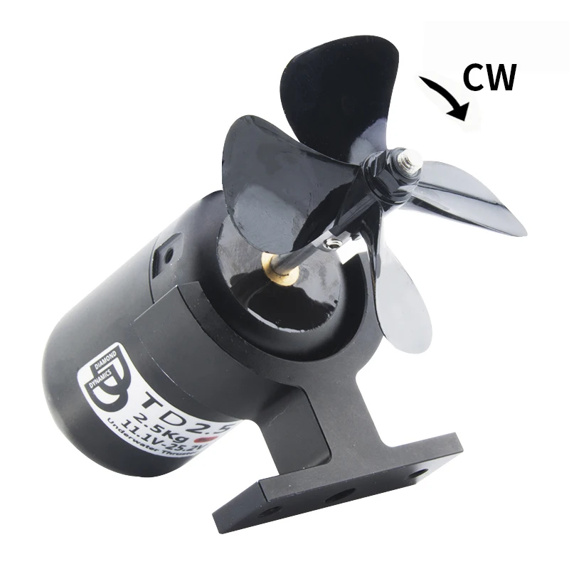 TD2.5 12V-25V 265W 2,5 kg propulsor subacuático ESC bidireccional de alto rendimiento totalmente impermeable con desplazamiento sin escobillas
