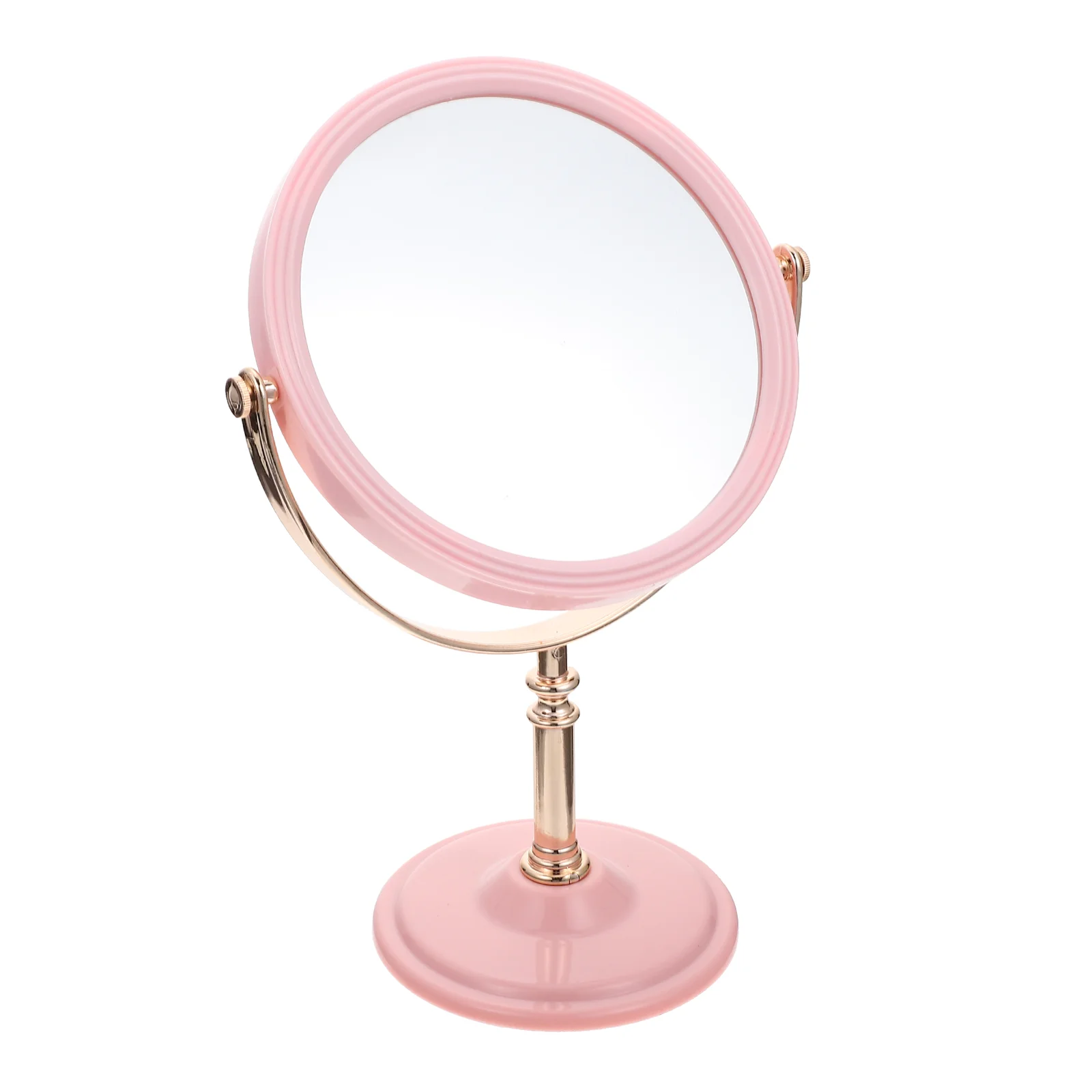 Double Sided Vanity Mirror Dressing Makeup Home Household Gold Plated Plastic Round Modeling Wear-resistant Desk Travel