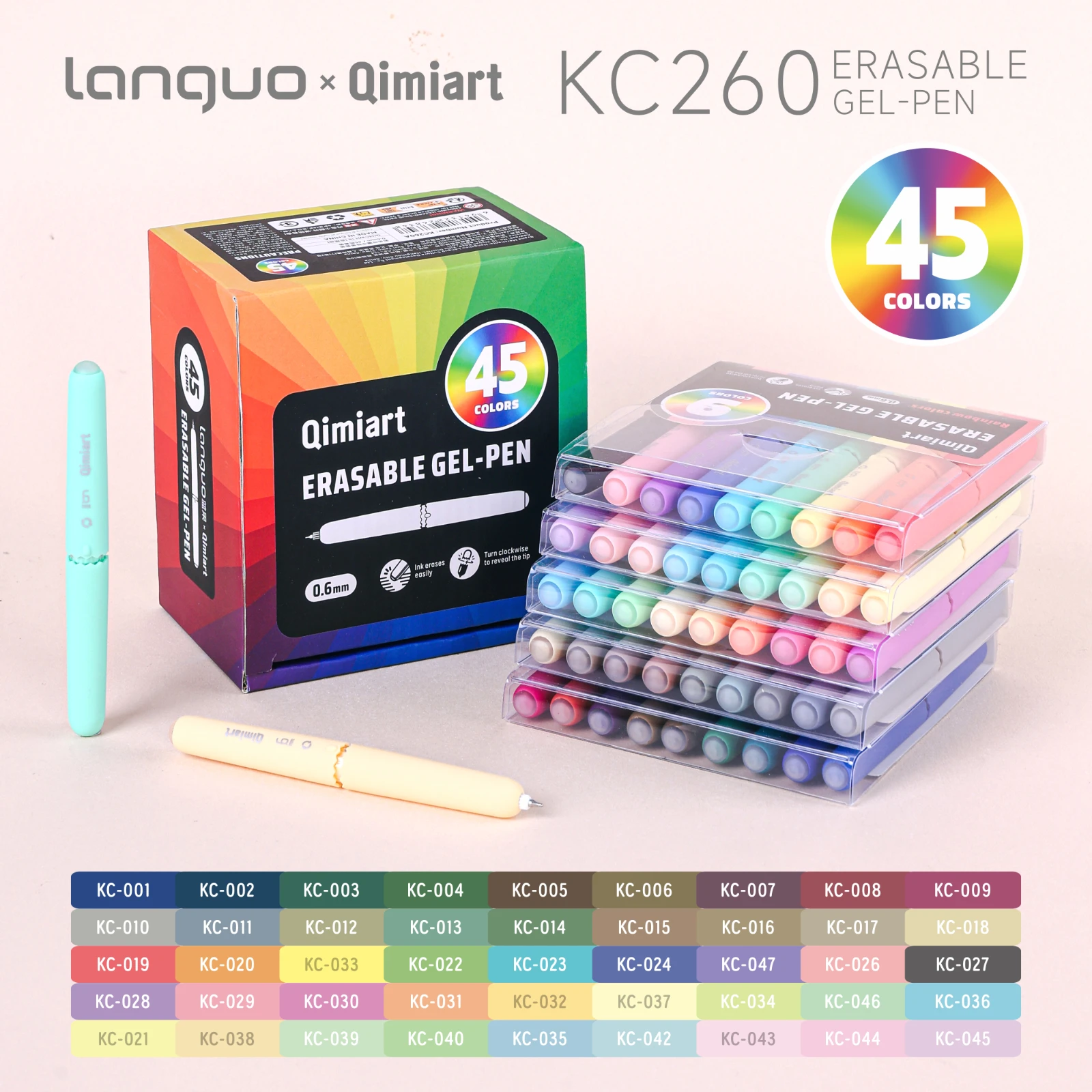 Colorful Erasable Gel Pen 0.6mm with Stainless Steel Nib, Smooth Ink Flow, Erasable Ink, Built-In Erasable Tip, Convenient for Corrections, Compact and Exquisite, with Rich Colors to Meet More Drawing and Writing Needs, Such as Drawing, Doodling, Writing Markers, DIY Journals, Etc