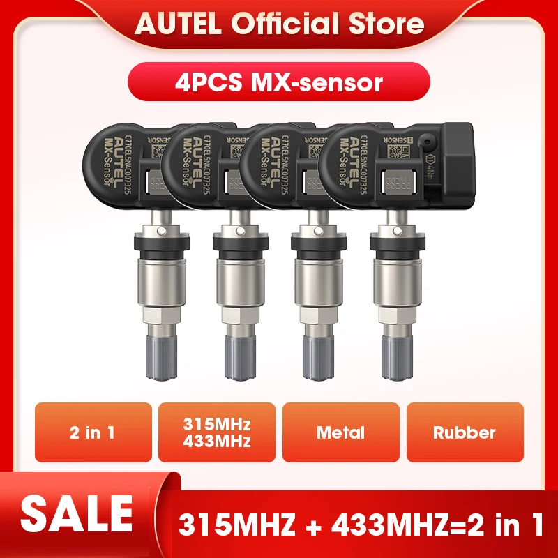 Autel-Universal Programmable Tire Pressure Programming Monitor, MX-Sensor, 433 MHz, 315MHz, Ferramentas de Diagnóstico Sensor, MaxiTPMSPAD