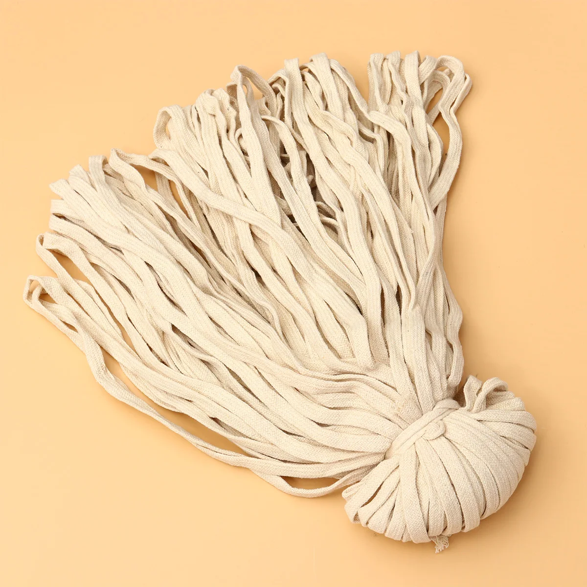 

1 Roll 85M 10Mm Thickened Braided Cotton Rope Multi-Functional Costume Waist Bag Strap Shoelace Hollow Durable Non-Fading Beige