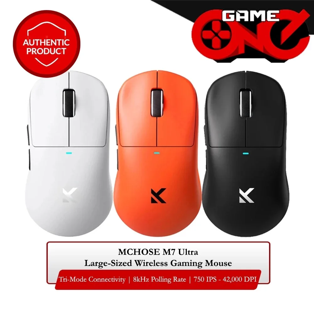 

Mchose M7 Ultra Large Handheld Wireless Gaming Mouse Tri-Mode 53g Lightweight E-Sports Mouse 42000Dpi 720Ips Dual 8K Polling Paw3950