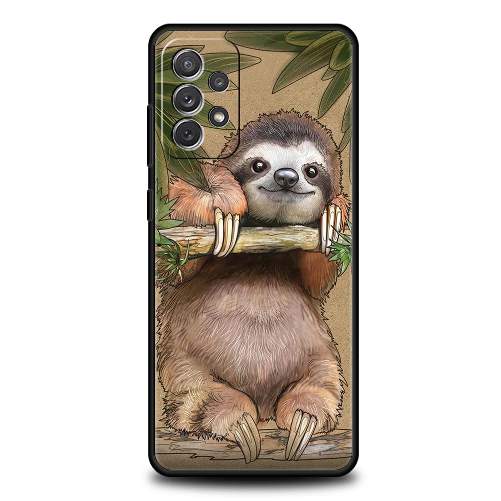 Cartoon Animal Sloth Phone Case for Samsung Galaxy A14 A54 A34 A51 A71 A72 A73 A32 A52 A52S A01 A11 A21S A31 A41 5G Soft Shell