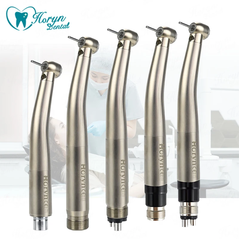 

Dental Handpiece LED High Speed with Quick Coupling Air Turbine Contra Angle E-generator Teeth Drill 2/4 holes with lamp