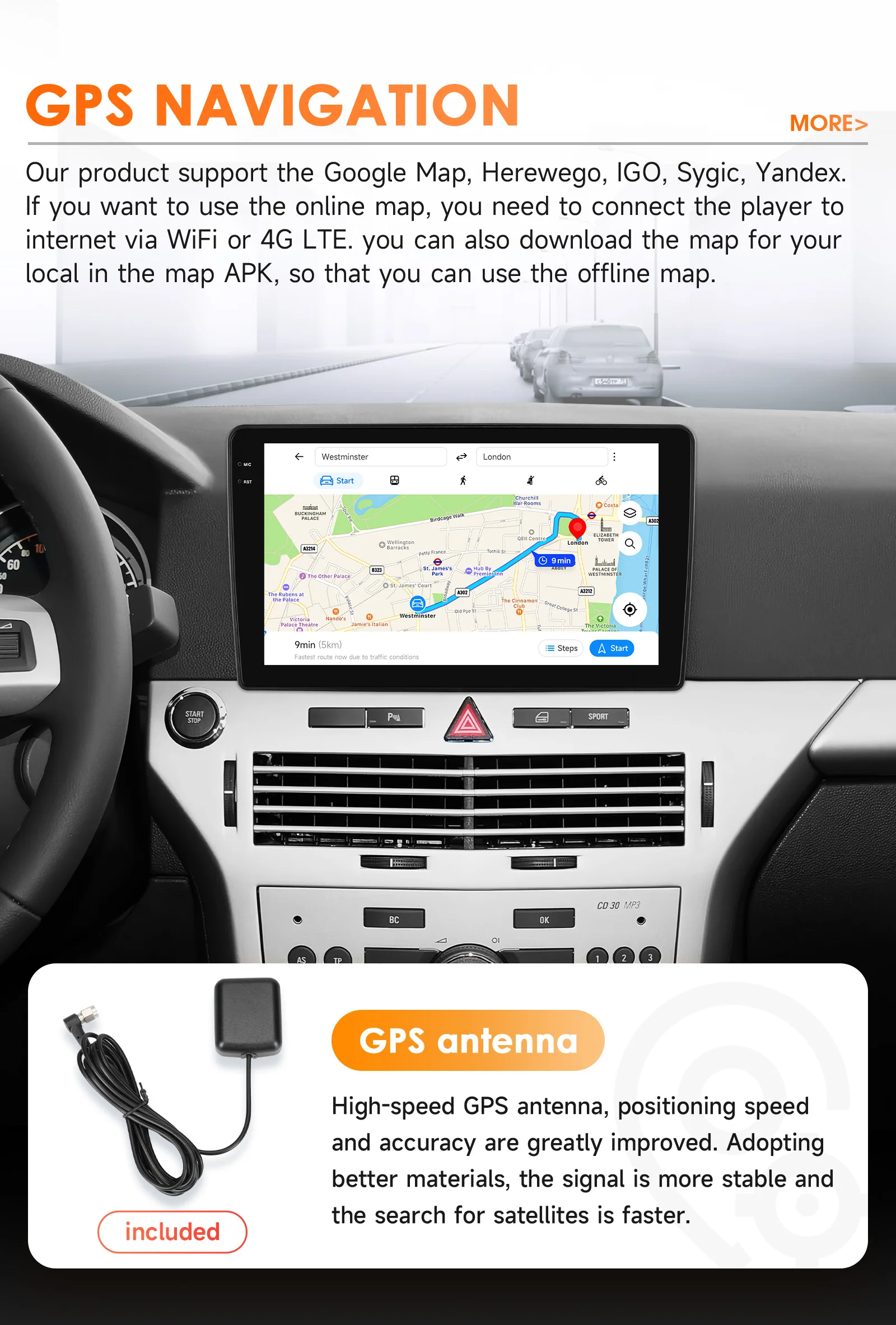 Hizpo Android 14 Octa Core Auto Stereo Für Opel Astra H 2006 2007 2008-2014 Carplay Wifi GPS 4G DSP Auto Radio Kopf Einheit Bildschirm – Detail 29