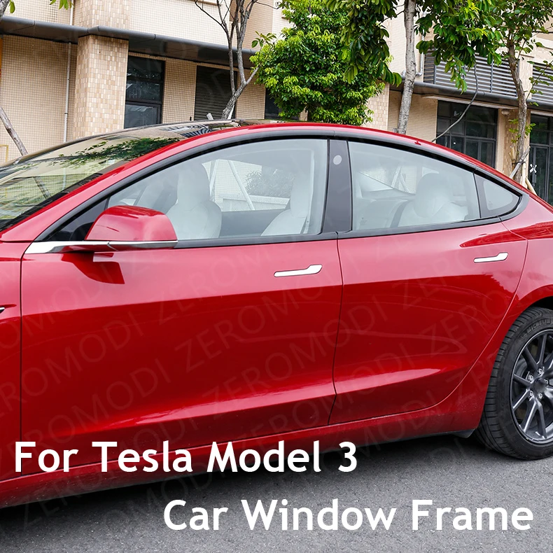 

For Tesla Model 3 Car Accessories Exterior Window Frame Modification Model3 2022 Car Window Door Frame Modification Trim