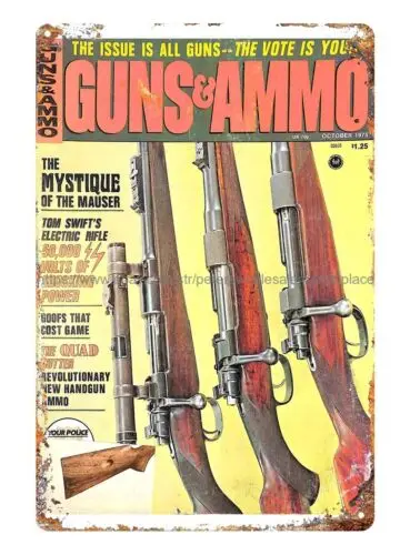 

Журнал Guns and Ammo 1975, металлический жестяной знак, настенные подвески для гостиной