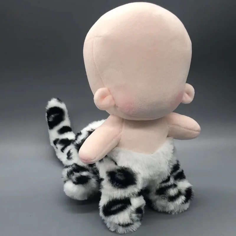 20cm Celebrity Doll Special Body Leopard Pattern Solid Anime White Soft Plush Cotton Doll Female