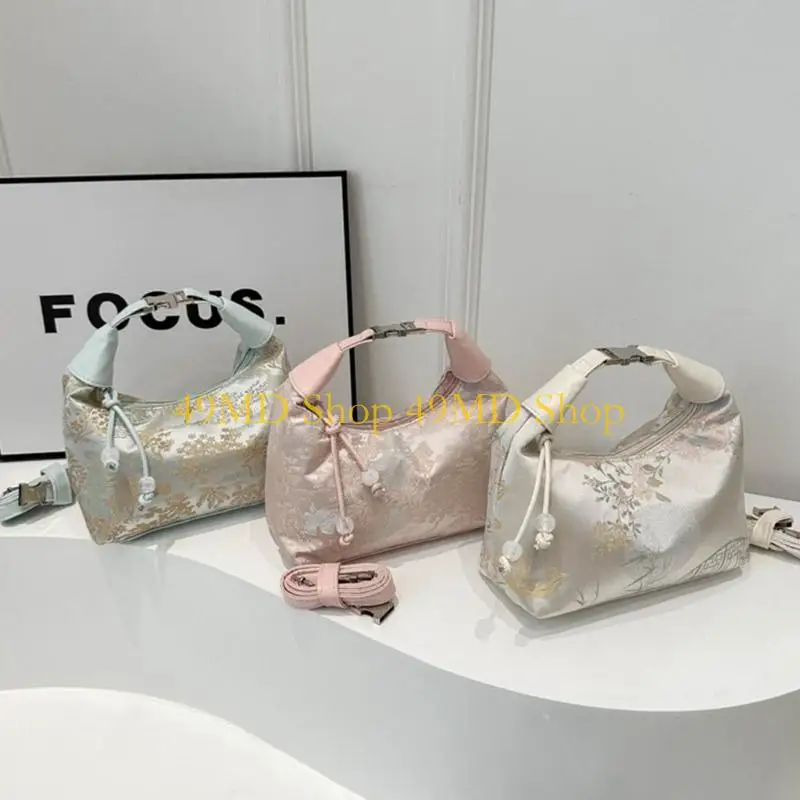 49MD Retro الصينية النمط الصليب كروس الكتف حقيبة تطريز المساء محافظ مع محافظ حقيبة الكتف السحاب