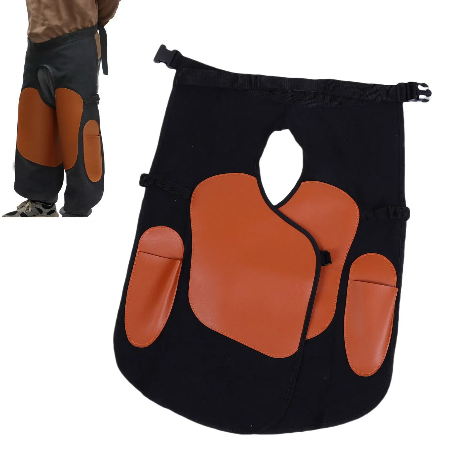 Farrier Apron Black Canvas Synthetic Leather Equine Farrier Apron With Adjustable Belt Leg Straps For Horse Shoeing Hoof