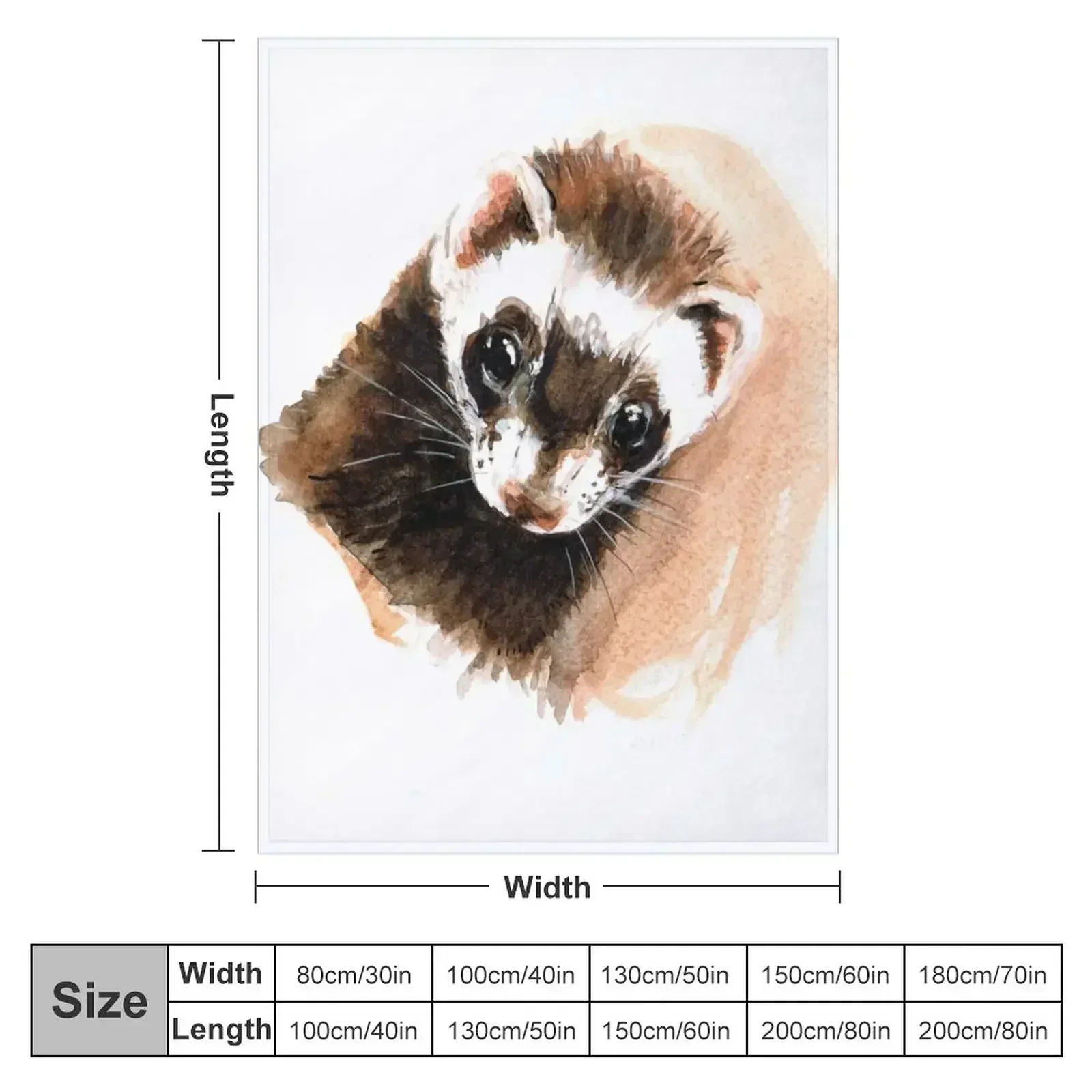 Ferret portrait Throw Blanket Kid'S Furry wednesday Summer Beddings Blankets